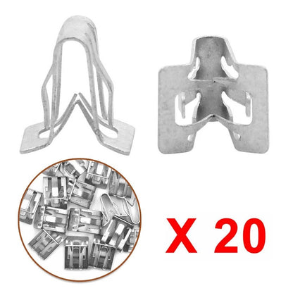 20 Silver Retainer Clips for Auto Dash Wires and Cables