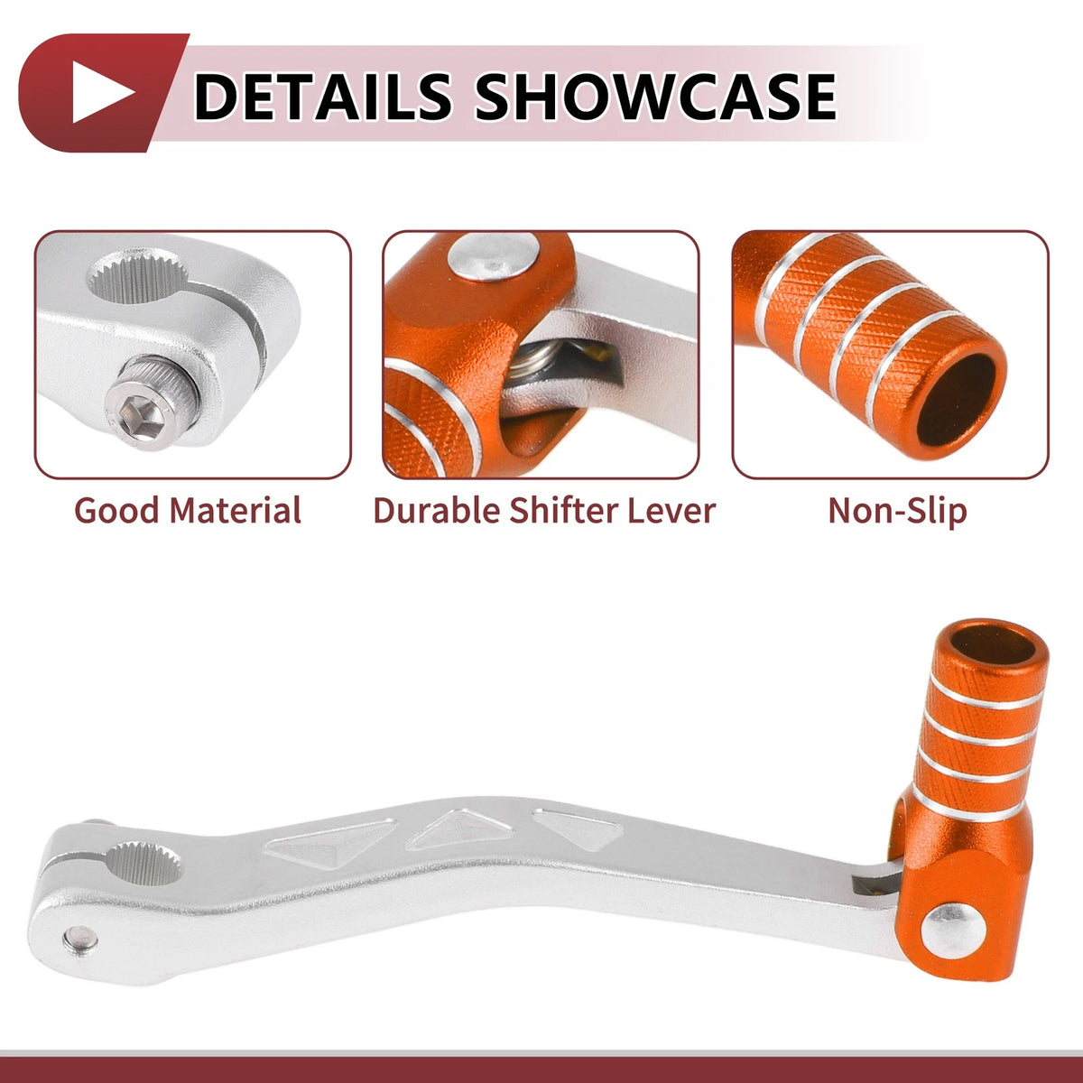 Folding Gear Shifter Levers for Yamaha TTR 50cc (2000–2023) - Silver, Orange
