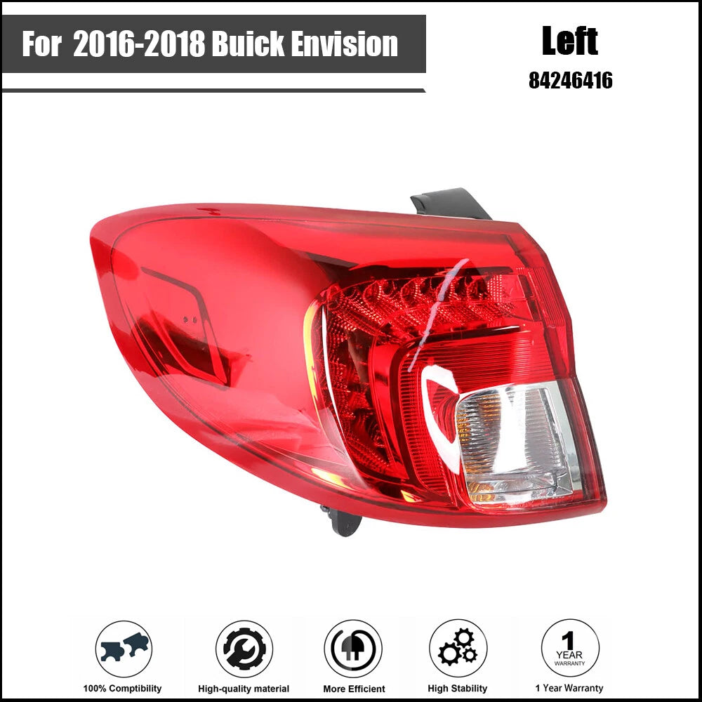 Tail Light Assembly Set for Buick Envision (2016–2018) Left Driver Rear LED