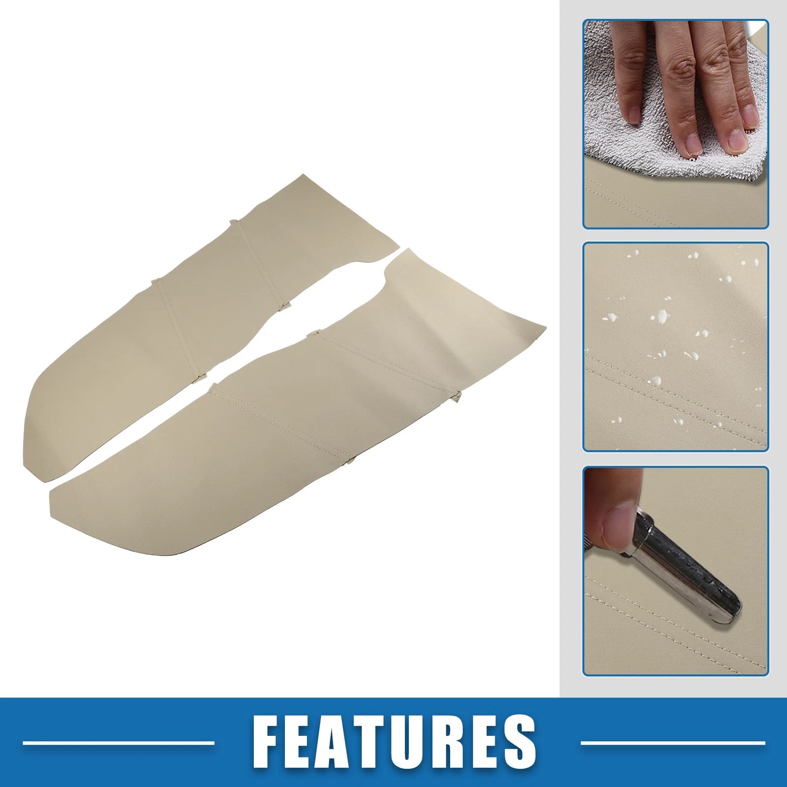 Front Door Panel Armrest Covers for Honda Accord 2008-2012 Beige Pair