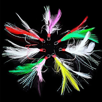 20PCS Treble Fish Hooks Size 2# 4# 6# 8# 10# for Fishing