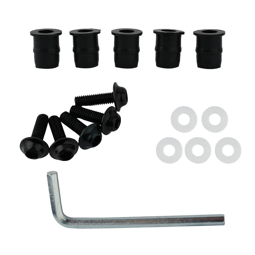 Screw Kit for Windshield Accessory (CNC Bolt, Aluminum, Black)
