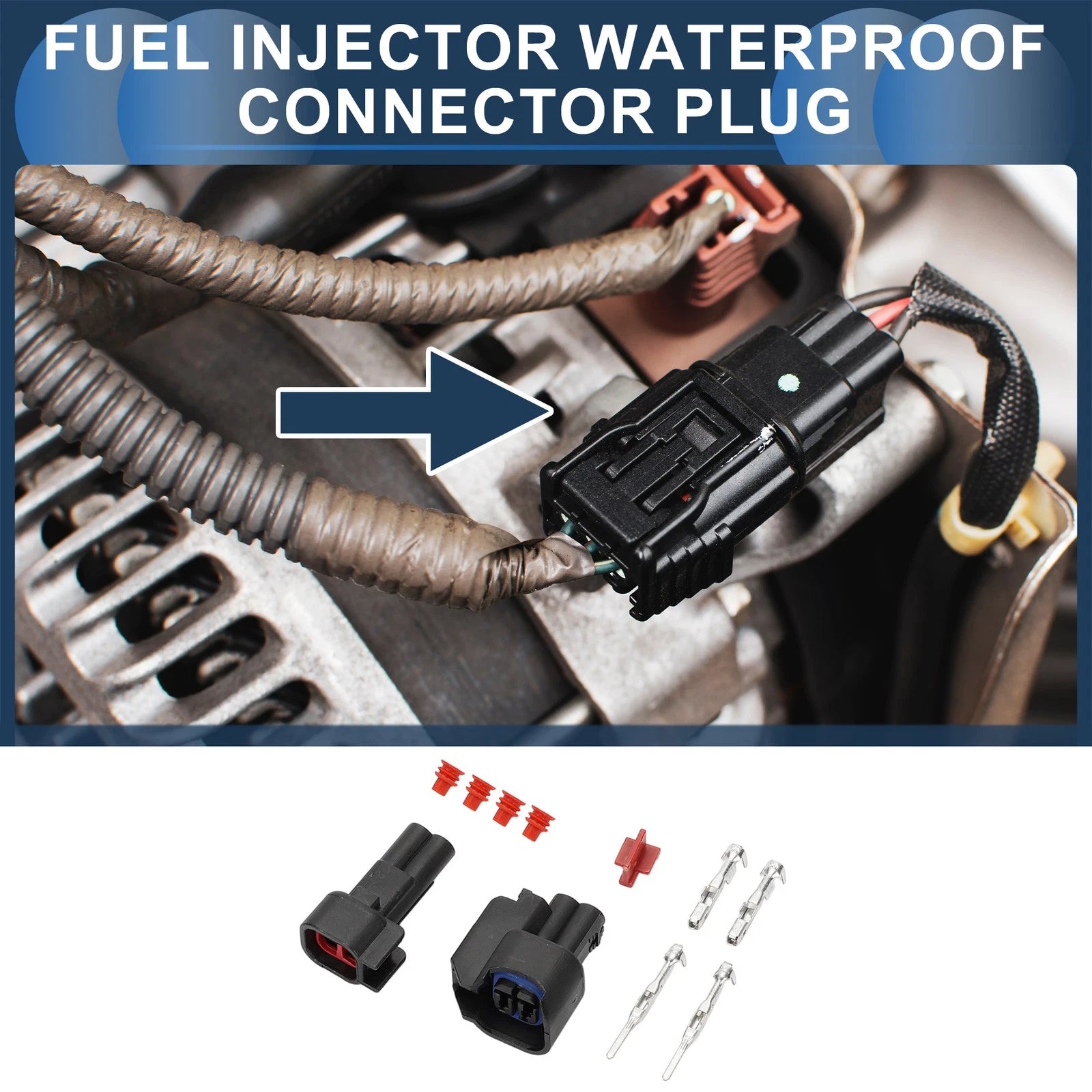 2 Pin Fuel Injector Waterproof Connector Plug for Chevrolet (2011–2018)