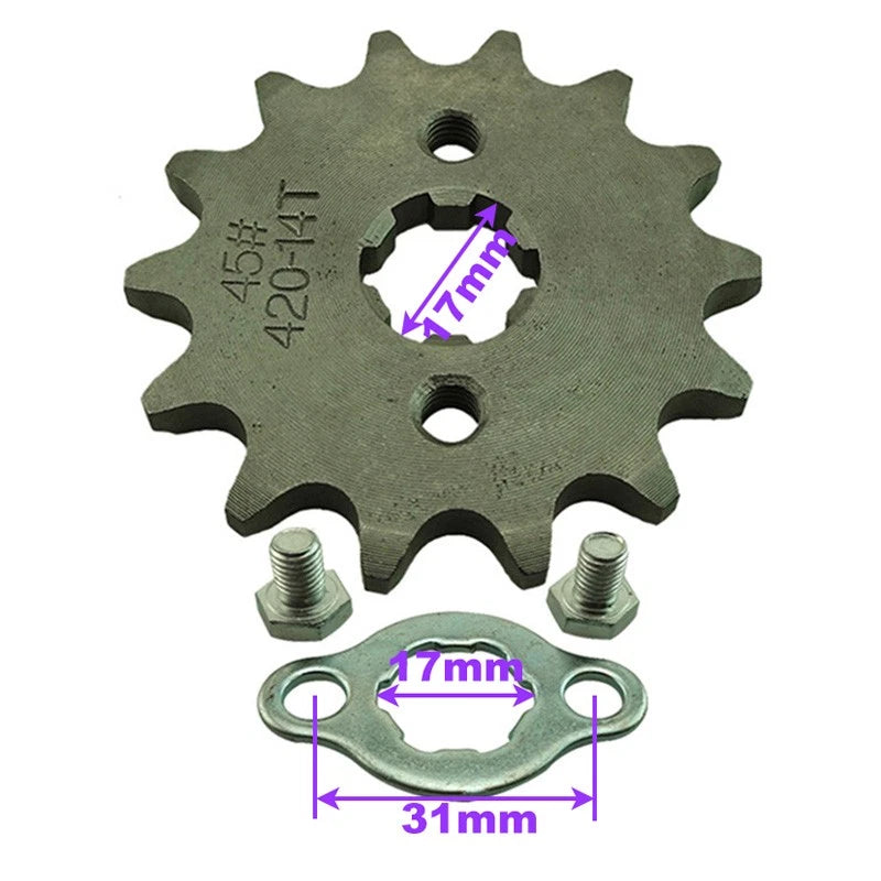 Front Engine Sprocket Gear 17mm ID for Chinese ATV 50cc-160cc
