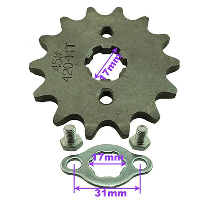 Front Engine Sprocket Gear 17mm ID for Chinese ATV 50cc-160cc