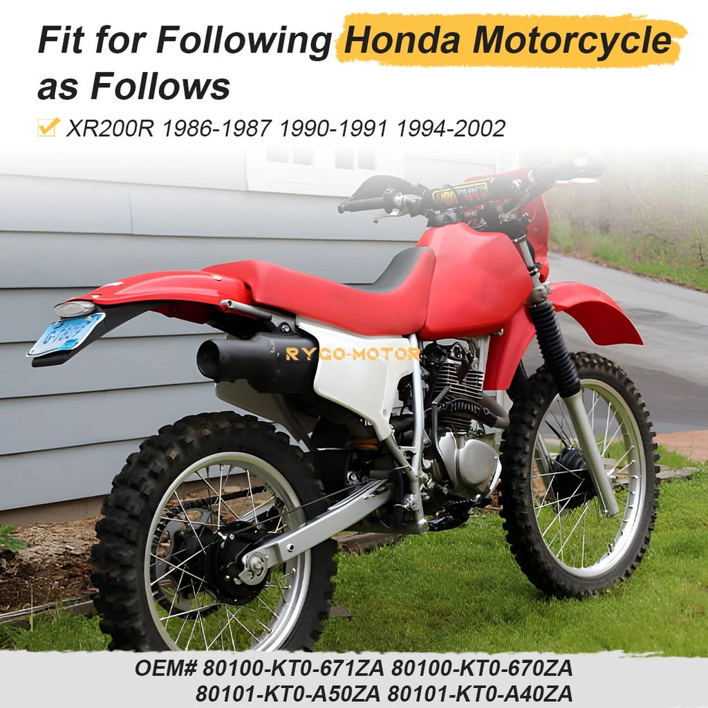 Red Rear Fender for Honda XR200R (1986–2002) Plastic Mud Guard