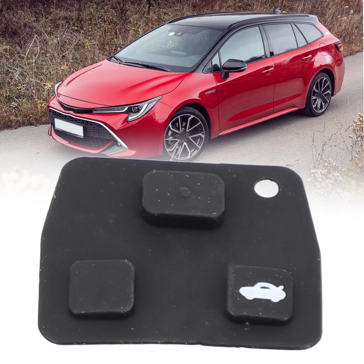 Custom Fit Rubber Switch Pad for Toyota Key Fob 3 Button (2010–2023)