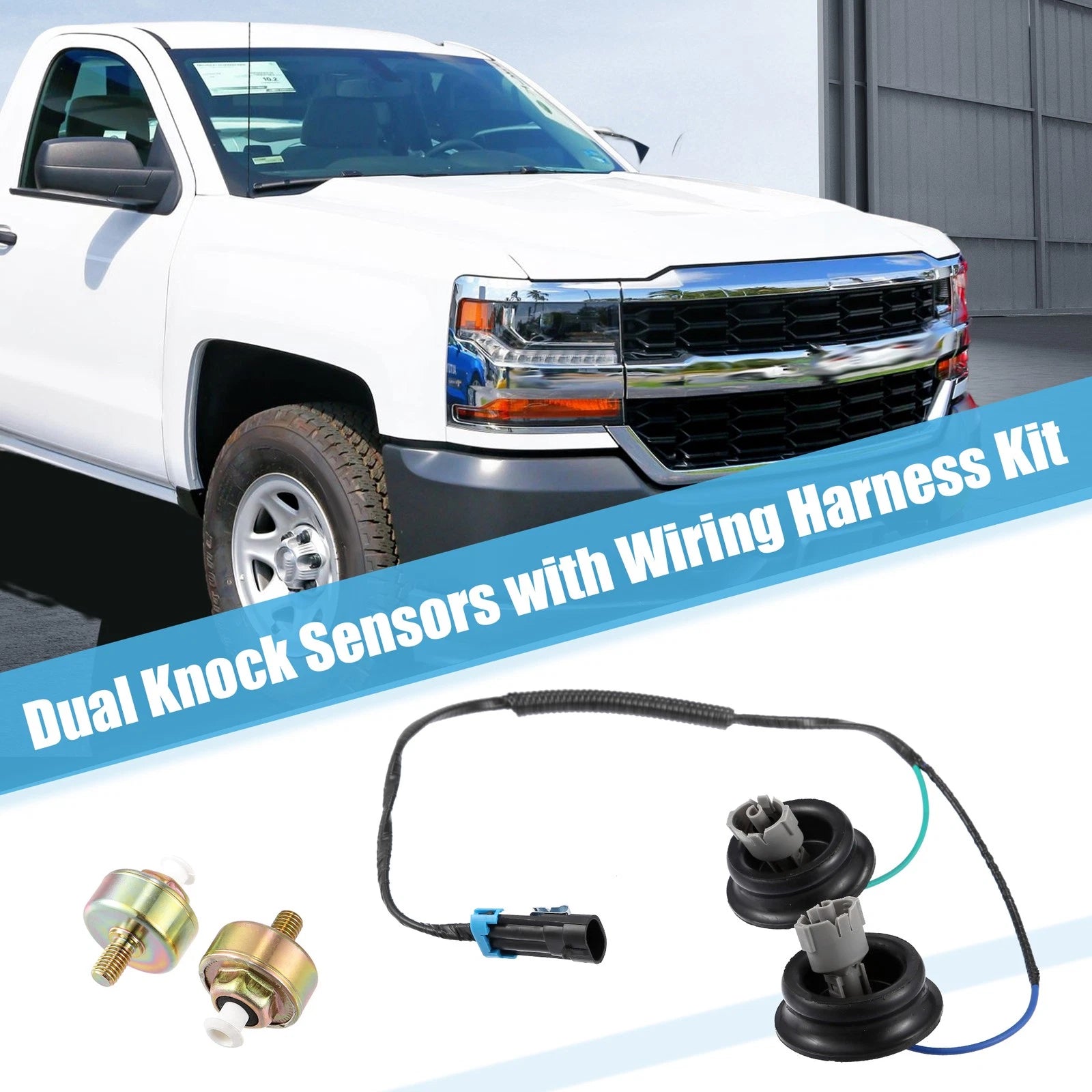 Knock Sensor Kit with Wiring Harness for Chevy Silverado 1500 Tahoe (2014–2020)