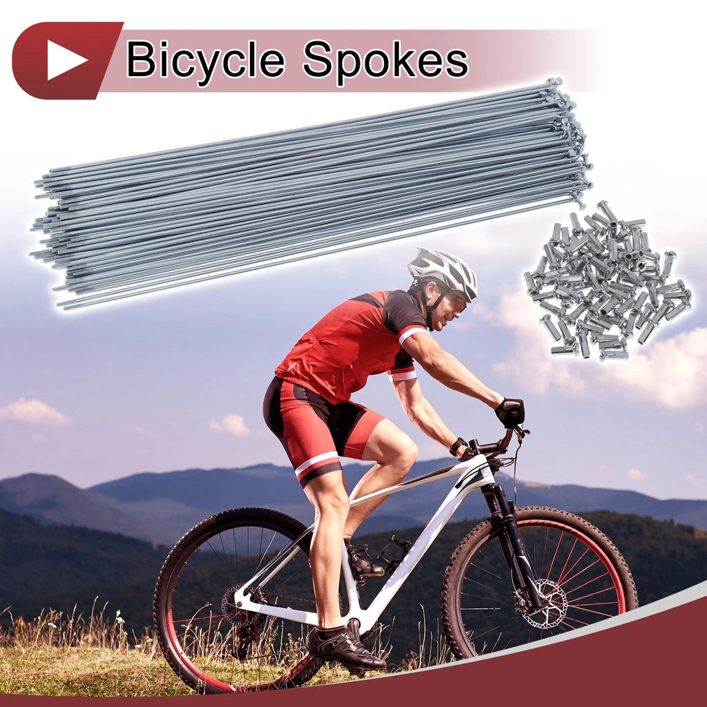 Set 14G Bicycle Spokes 266mm Carbon Steel Galvanized Replacement (1)