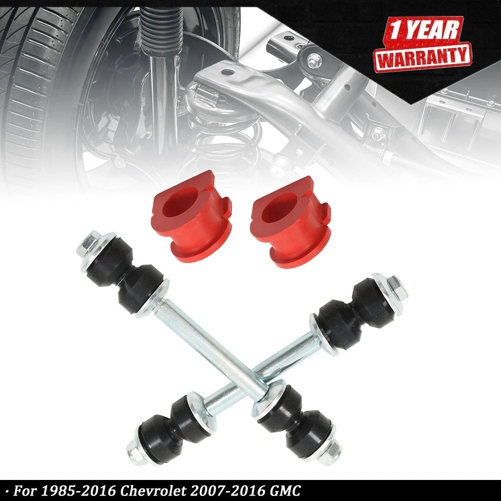 Sway Bar End Links Kit & Stabilizer Bar Bushings for Chevy GMC Escalade