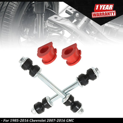 Sway Bar End Links Kit & Stabilizer Bar Bushings for Chevy GMC Escalade