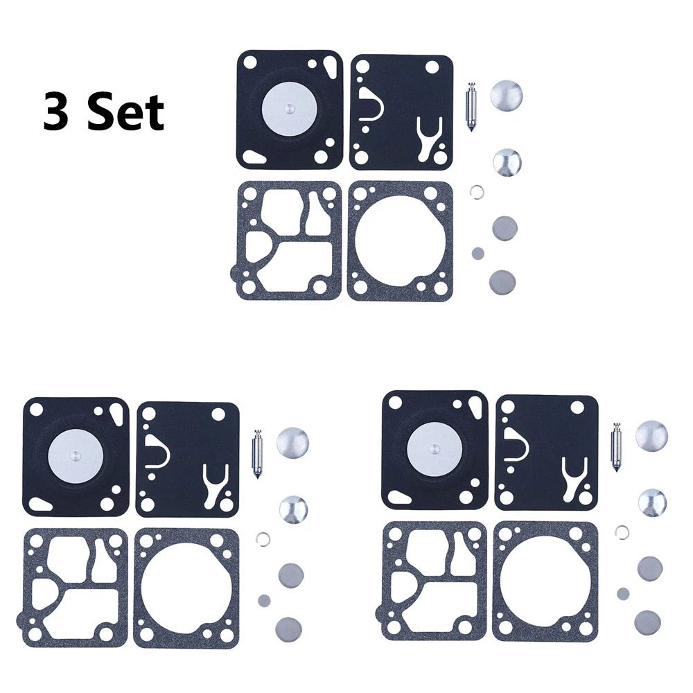 Set of 3 Carburetor Repair Kits for McCulloch Mac 140 130 110 (Walbro K1-MDC)