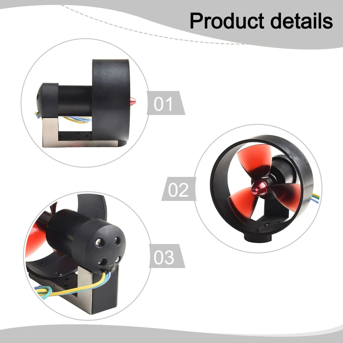 Underwater Thruster Motor 16V 300W for RC Bait Tug Boats (ESC 40A)