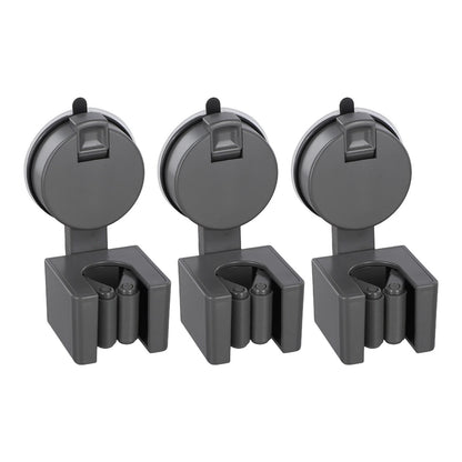 Wall Mounted Mop Holder Set of 3 with Strong Suction Grip