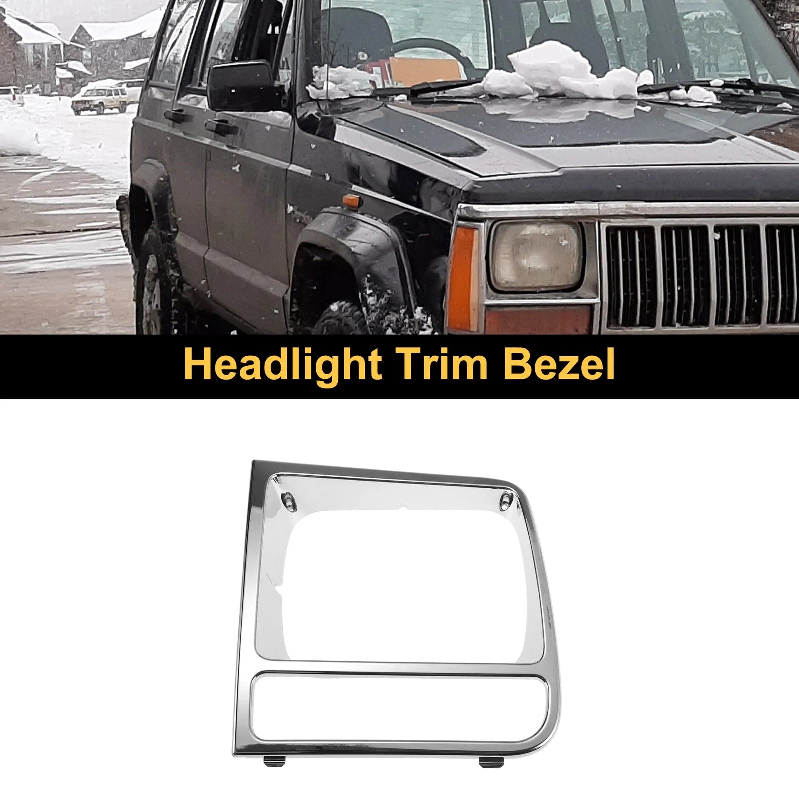 Front Left Headlamp Bezel for Jeep Cherokee (1997–2001) Plating