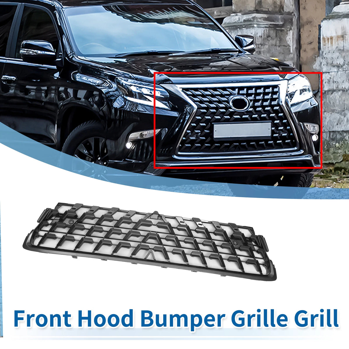 Front Lower Hood Bumper Grille for Lexus GX460 (2014–2022) Chrome