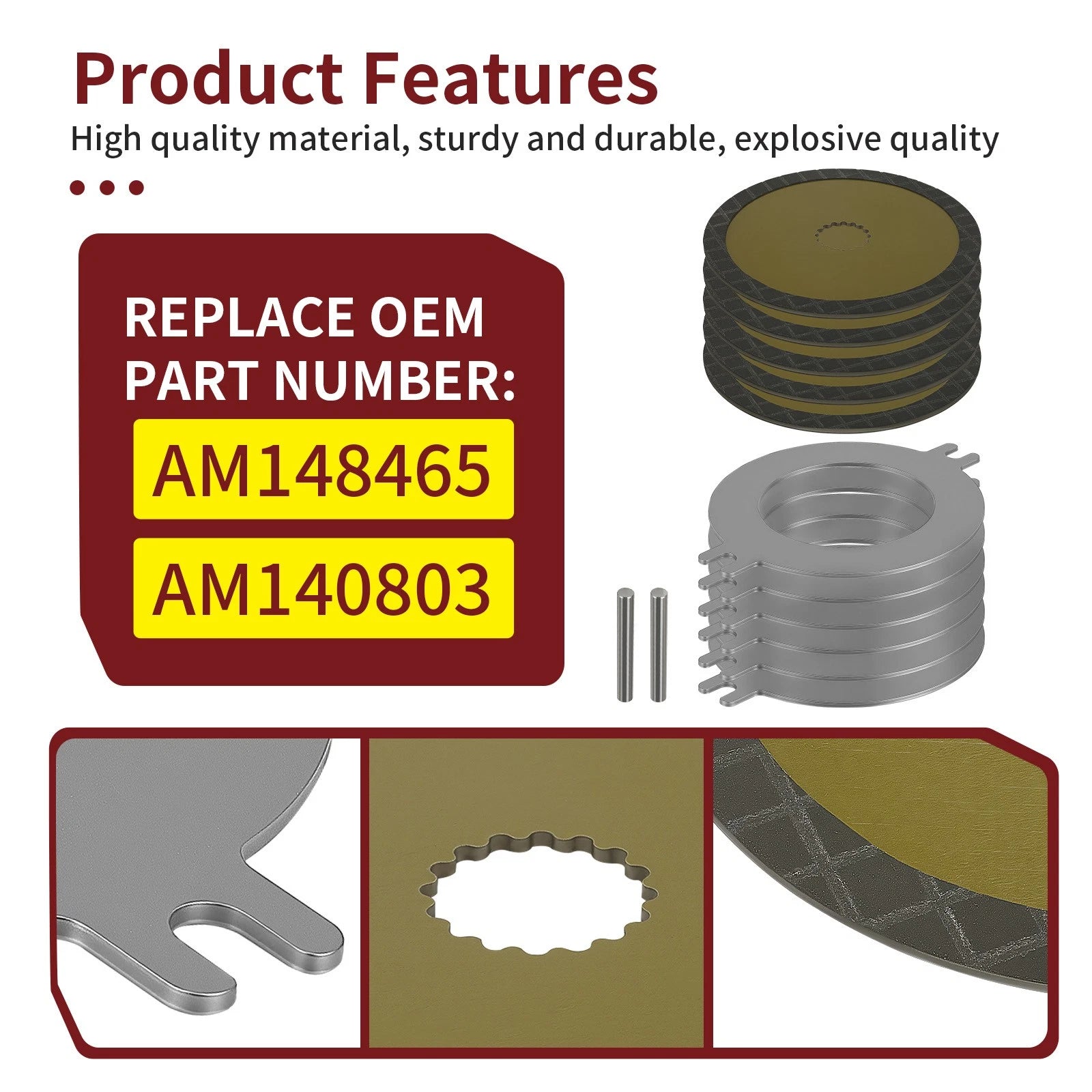 Wet Parking Brake Disk Kit for John Deere Gator XUV 625 825 835 855 865 (2010–2023)