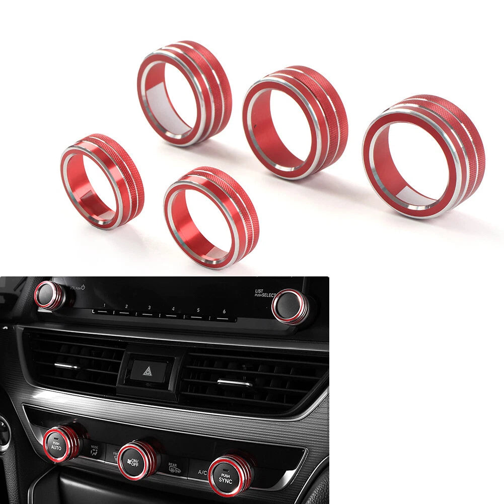 Control Switch Knob Ring Cover Trim for Honda Accord (2018–2022) Red