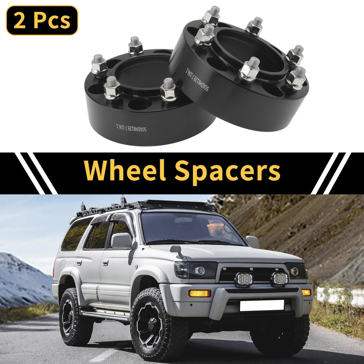 Wheel Spacer Set 2 Pcs 6x139.7 106.1mm M12x1.5 for Toyota 4Runner (1989–2023)