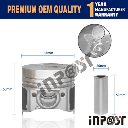 Engine Overhaul Rebuild Kit with Liner for Kubota T1600H