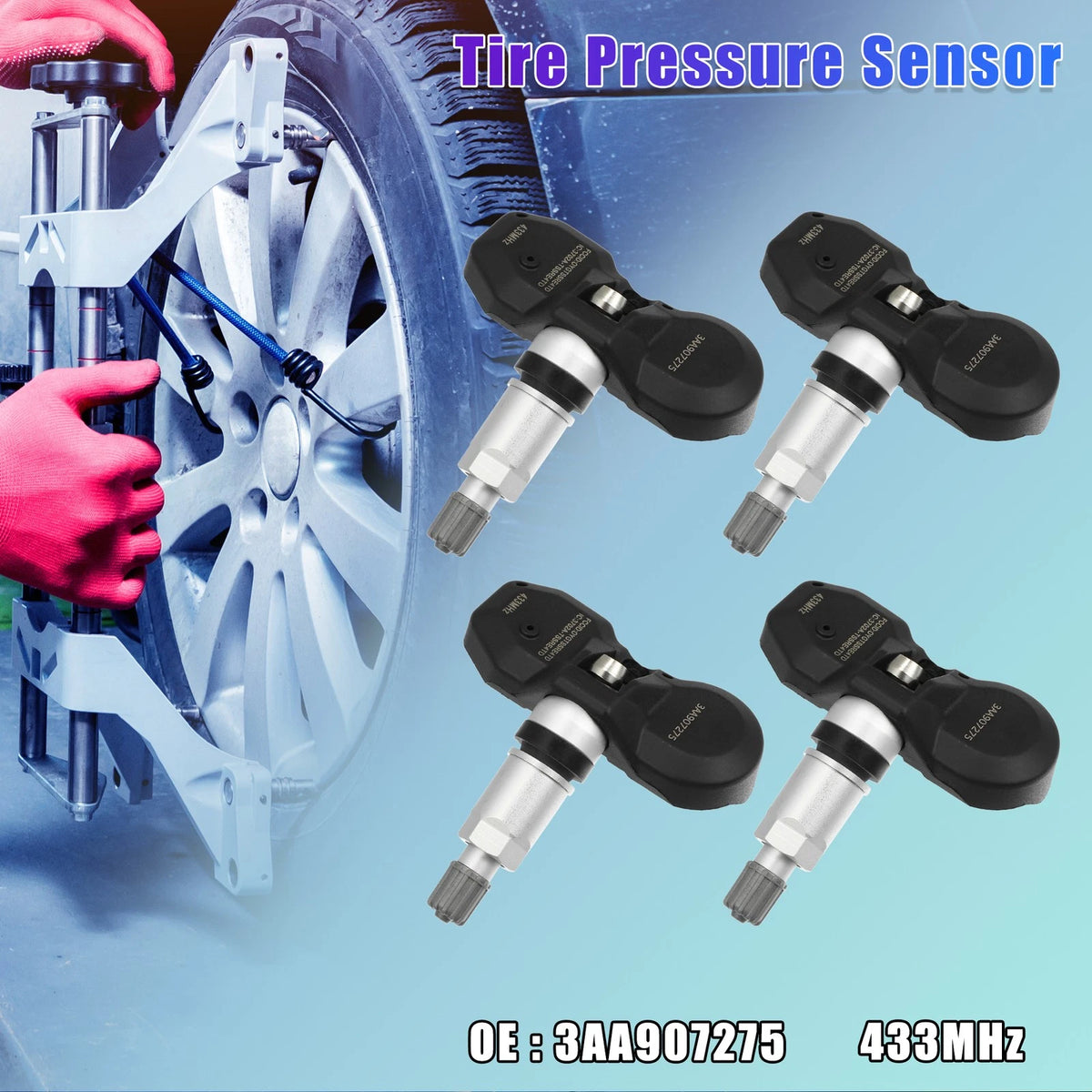 TPMS Tire Pressure Sensors 4 Pack 433MHz Replacement for Volkswagen CC (2012–2017)