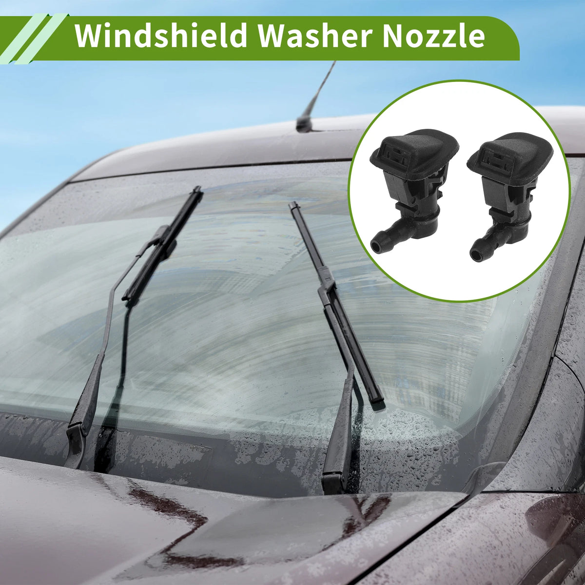 Set of 2 Front Windshield Washer Nozzles for Jeep Wrangler (2013–2015) No.68164356AB