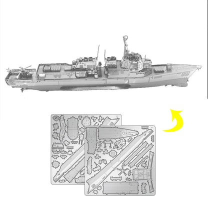 1:650 Arleigh Burke Class Destroyer DIY Model Building Puzzle