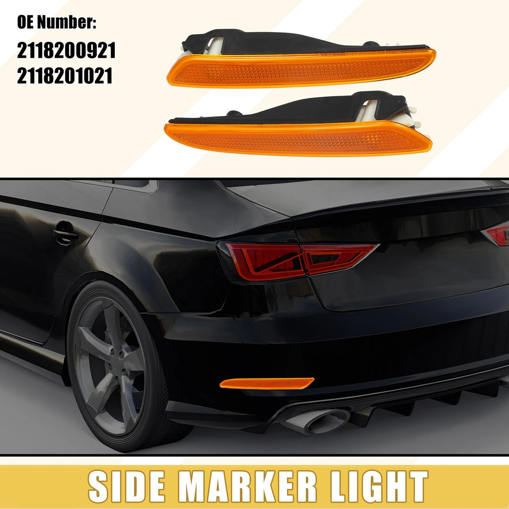 Front Bumper Side Marker Light Left for Mercedes PC ABS 1 Pair (2018–2022)
