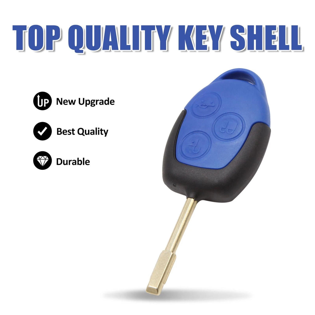 Replacement Key Fob Shell Case for Ford Transit Van 3-Button Blue (2014–2019)