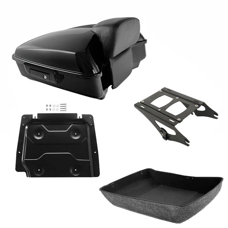 Chopped Trunk Backrest Mount Rack for Harley Road King Glide (2014–2026)