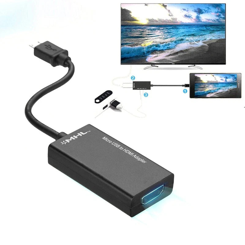 Micro USB to HDMI Adapter for Phone/Laptop (1080P)