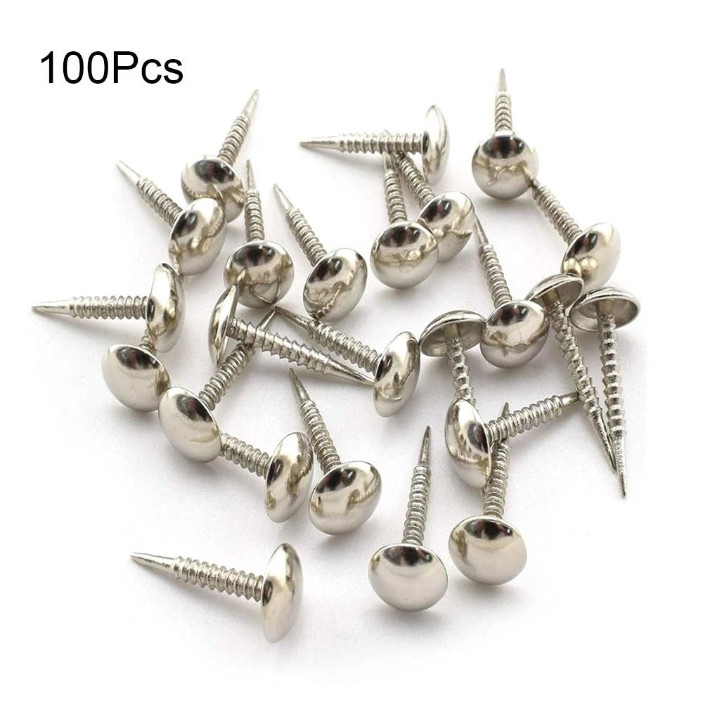 100Pcs Upholstery Nails Tacks for Furniture Decor (Silver)