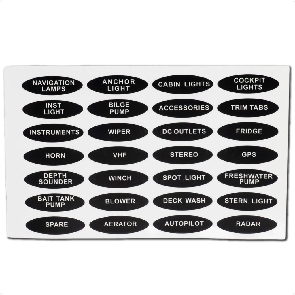 28 Pcs Boat Switch Panel Labels for Five Oceans (FO3929)