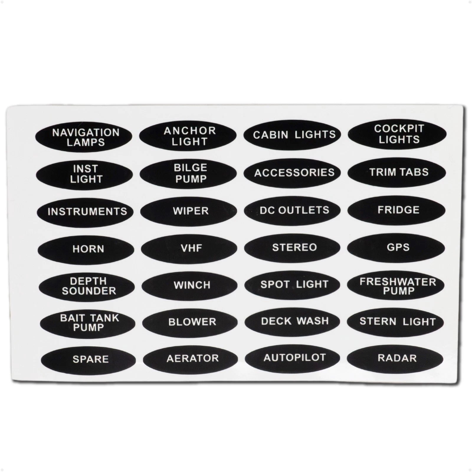 28 Pcs Boat Switch Panel Labels for Five Oceans (FO3929)