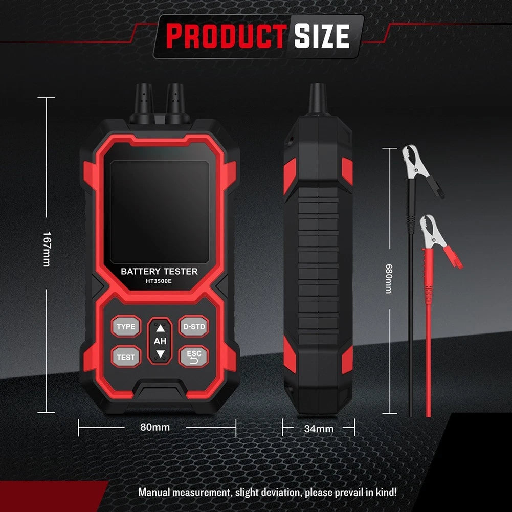Automotive Battery Tester for 12V 24V Vehicles (Compact Design)