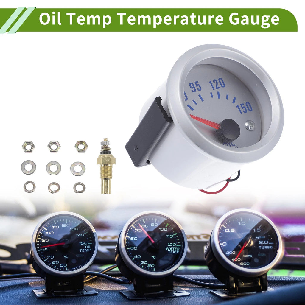 2" Oil Temp Gauge Meter Kit for Universal Vehicles (52mm)