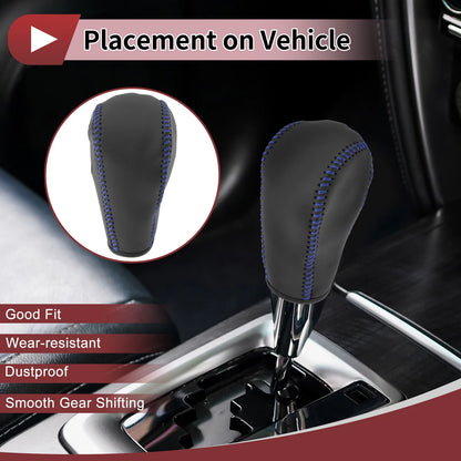 Gear Shift Knob Cover Replacement for Ford Edge (2011–2014) Blue Faux Leather