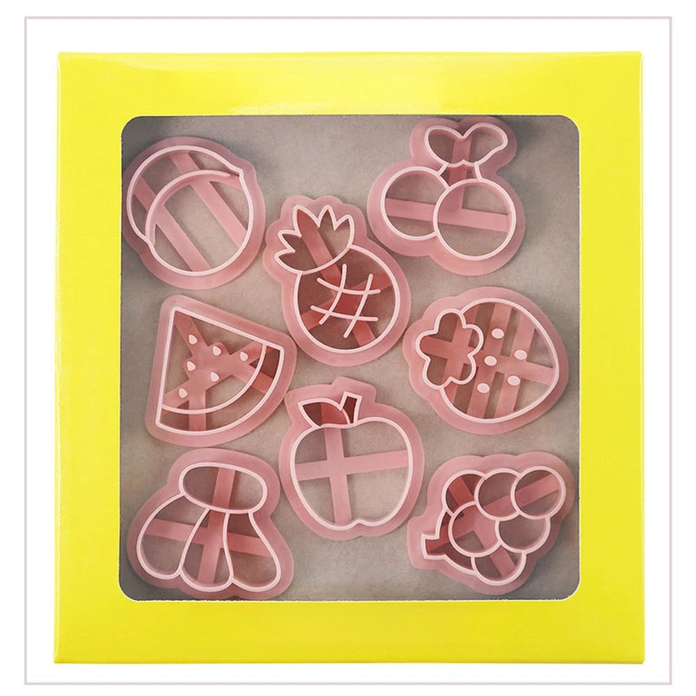 Set of 8 Cookie Cutters for Baking Projects - Fruit Theme Molds