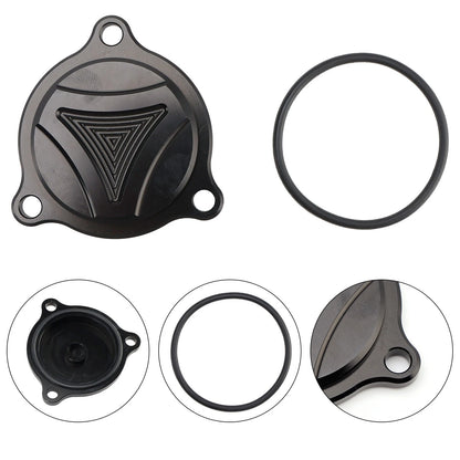 Engine Oil Filter Cover for Suzuki LTZ400 LTR450 DRZ400/400E/400S/400SM (Black)