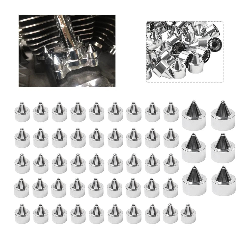 52X Engine Topper Screw Bolt Cap Chrome for Harley Twin Cam Dyna (2000–2017)