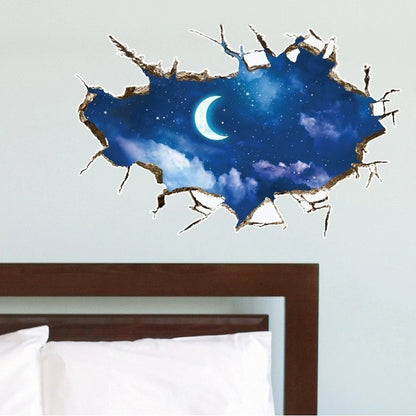 3D Starry Moon Wall Sticker for Home Decor (89x58.5cm)