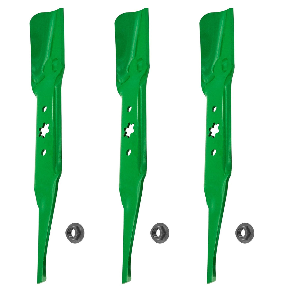 54 Inch Deck Blades with Nuts Kit for MTD Troy-Bilt (2000–2018)