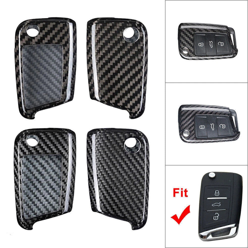 Carbon Fiber Key Shell Cover for VW MK7 Golf Jetta (2015–2023)