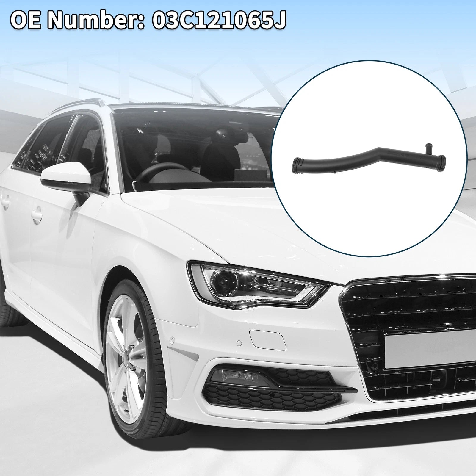 Radiator Hose Coolant Pipe Replacement for Audi A3 (2007–2012) Black