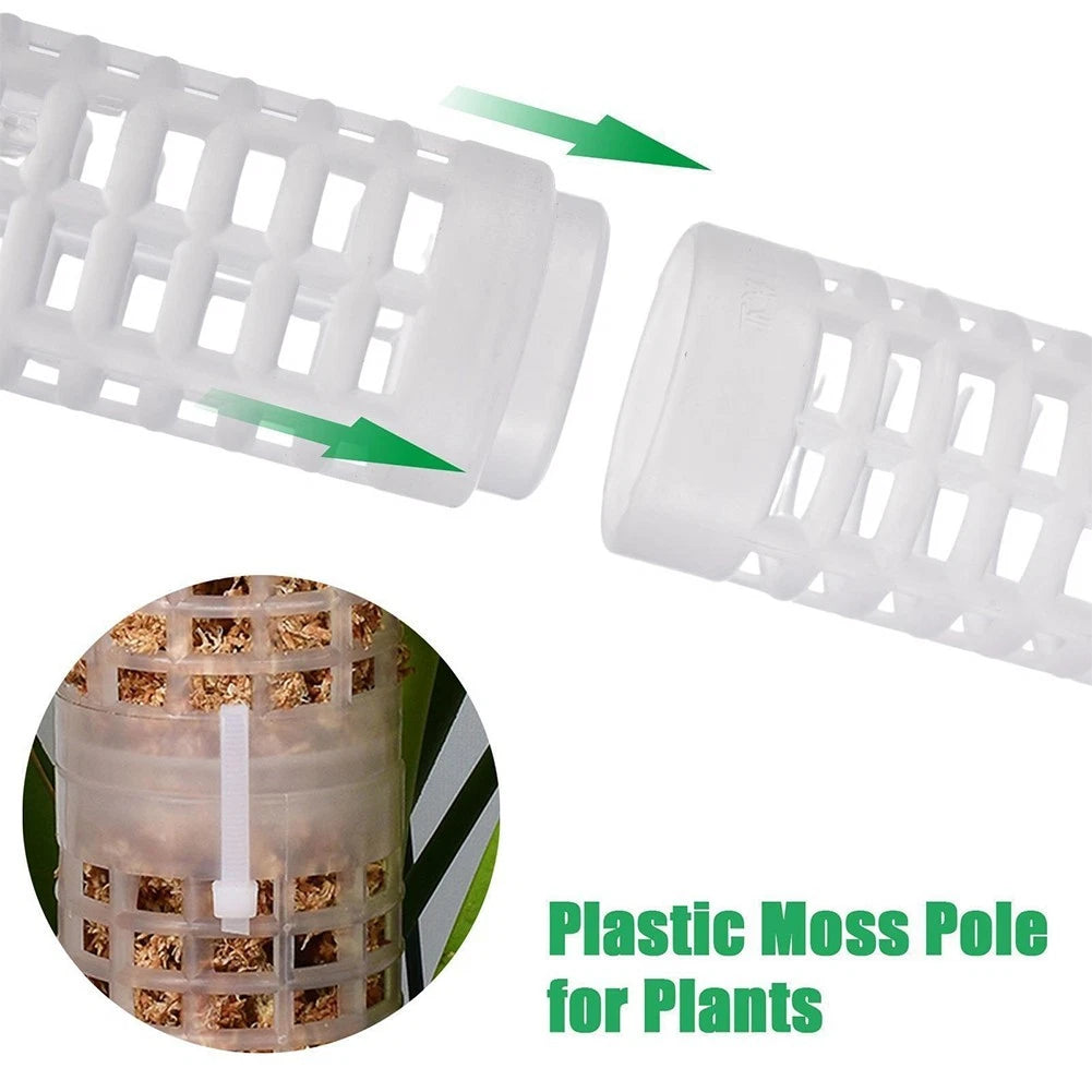 2X Stackable Plastic Moss Poles for Climbing Plants Support