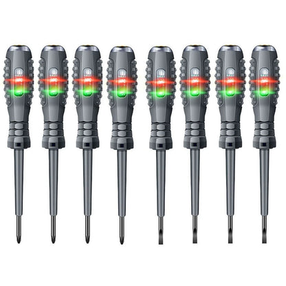 8 Slotted Cross Screwdriver Pens with Voltage Indicator Light