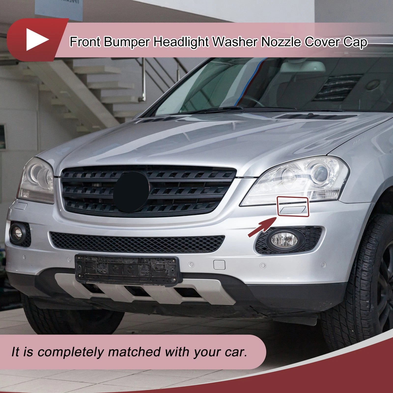 Front Left Bumper Trim Nozzle Cover Replacement for Mercedes-Benz ML350 (2012–2015)