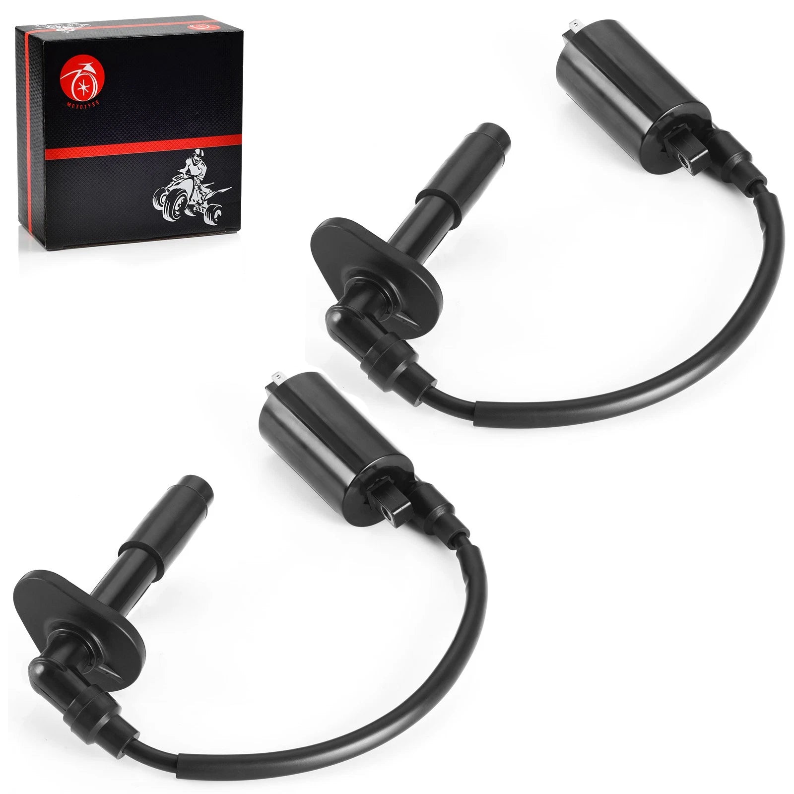 2X Ignition Coil & Spark Plug Cap for Kawasaki EX250F Ninja 250R (1988–2007)