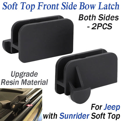 2X Sunrider Soft Top Front Side Bow Latch Kit for Jeep