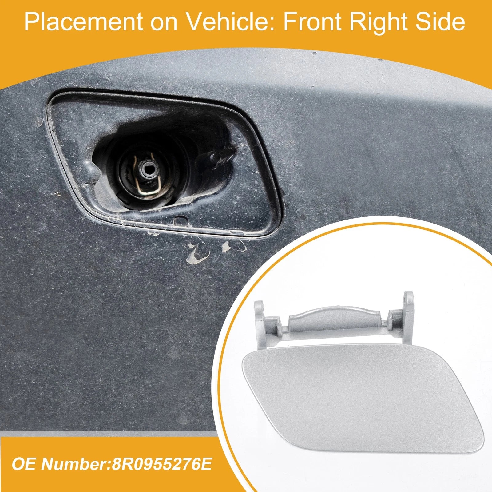Front Right Washer Nozzle Cover Cap Replacement for Audi Q5 (2013–2017)